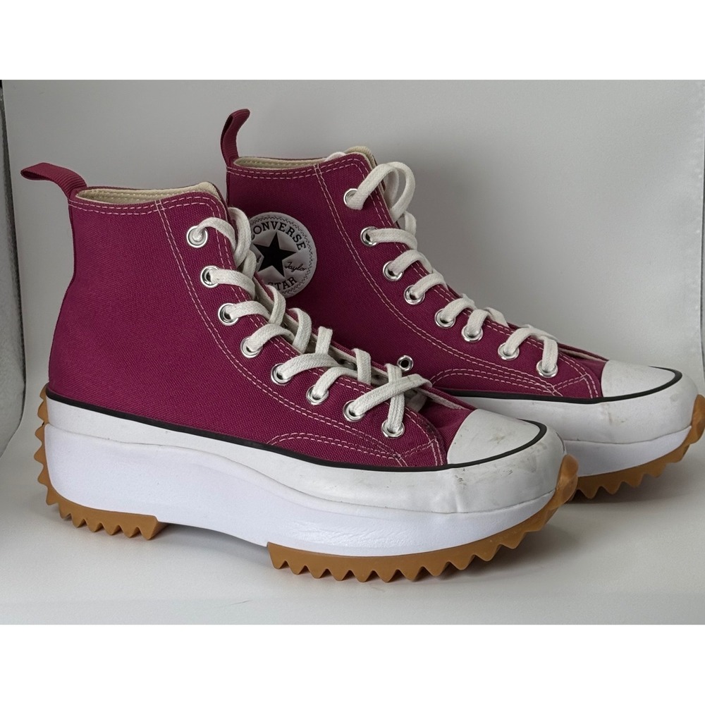 Converse Run Star Hike Pink Platform High Top Sneakers Women's 8.5 Men's 7